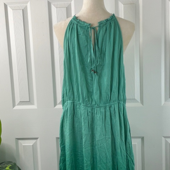 Knox Rose Green Ombré Tiered Midi Dress A-Line Halter Tie Back Women's size XXL - Picture 7 of 16